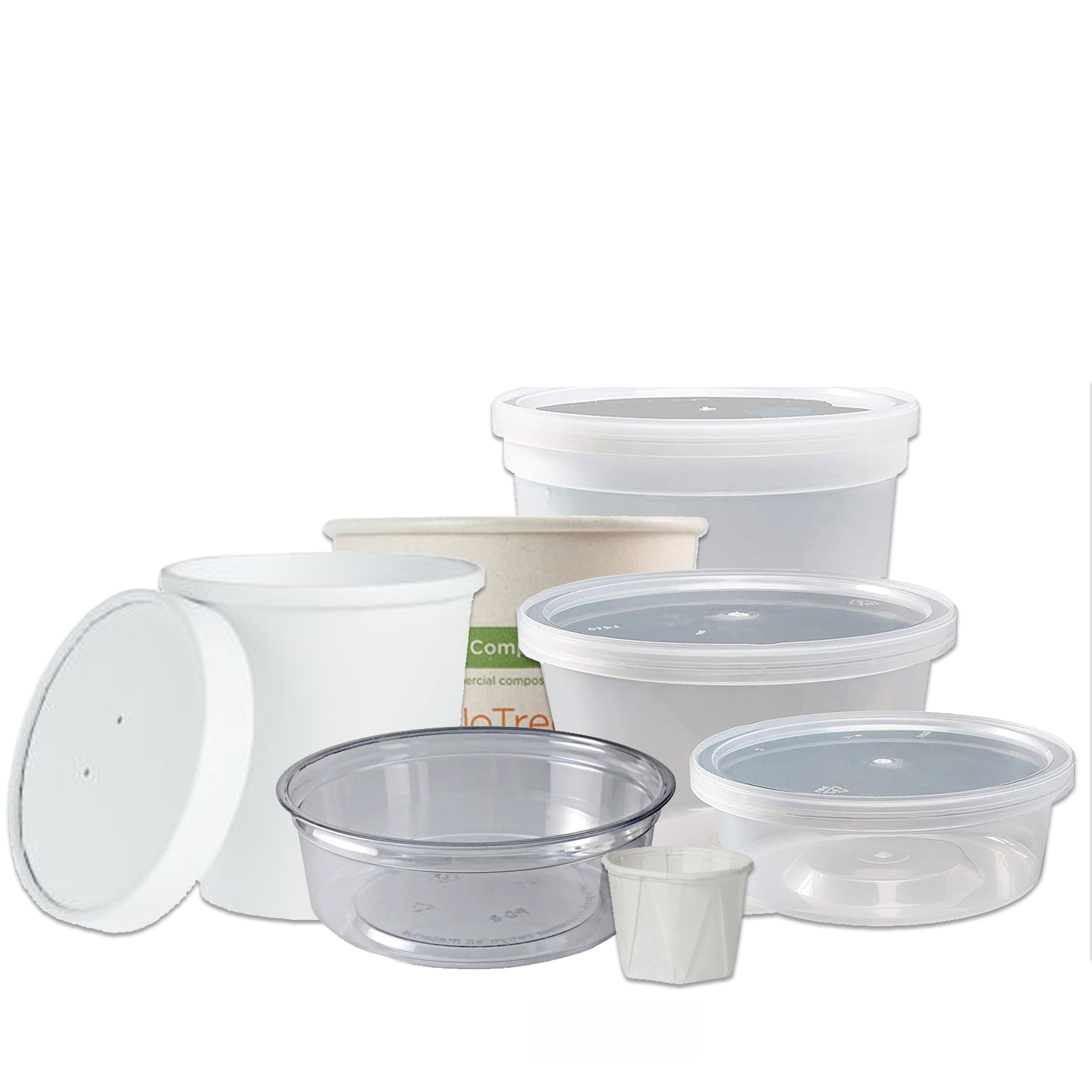 32 oz Capacity, 5 5/16 in Ht, Disposable Carry-Out Soup Container